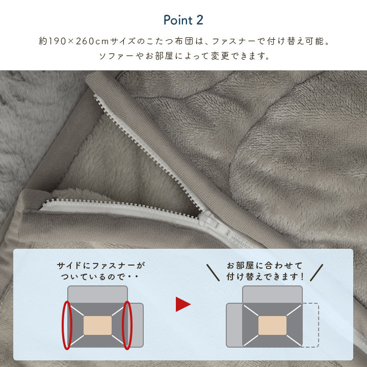 薄掛 こたつ布団 正方形 フランネル 洗える 無地 のびる ハイタイプ ソファー用 薄掛 こたつ布団2サイズ