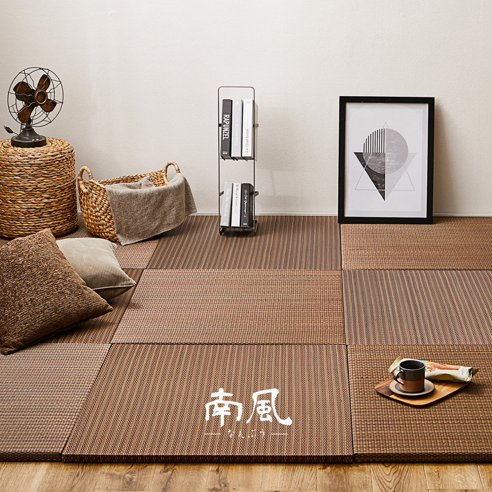 よりい草本来の香りを楽しめるい草を使用した置き畳 南風 82×82×2.5cm【12枚入】