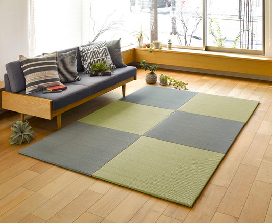 日本製機械使用の本格派!床に並べるだけで簡単に畳のスペ-スが作れる置き畳 同色セット 四季