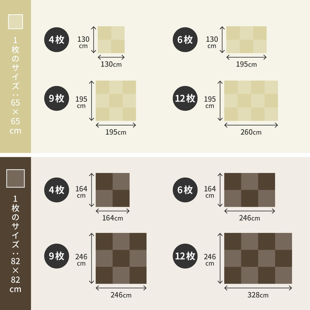 水に強い素材で汚れにくい い草風置き畳 綾模様(あやもよう) 約82×82×2.5cm