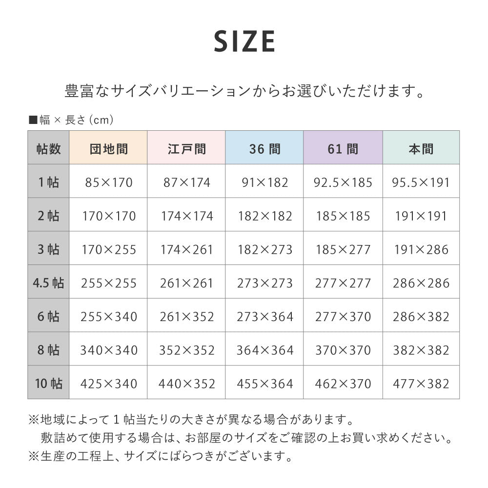 い草のような自然な風合いで丈夫で長持ち汚れても洗える素材の上敷き 四条(しじょう)団地間