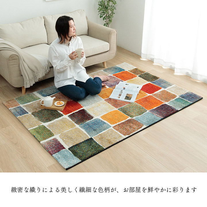 まるで絵画のようなデザインのトルコ製ウィルトン織りカーペット パレット