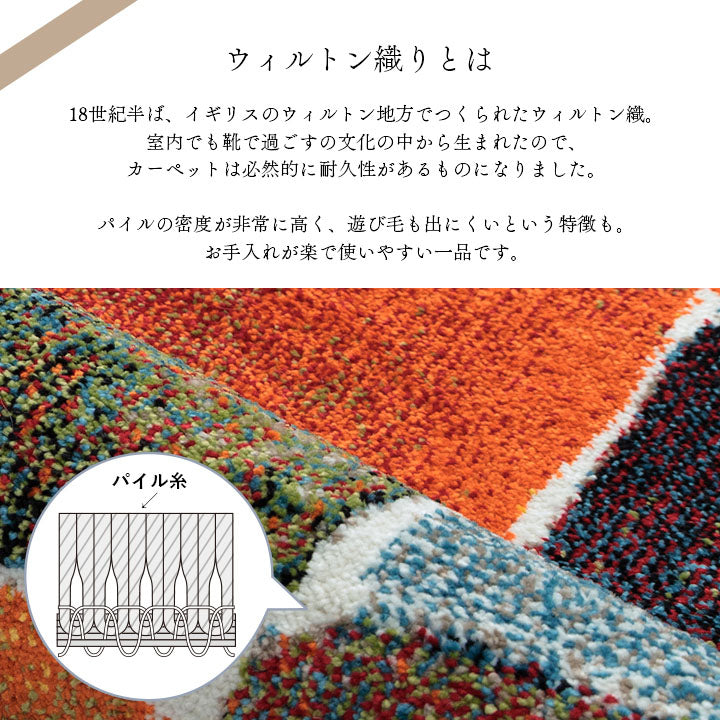 まるで絵画のようなデザインのトルコ製ウィルトン織りカーペット パレット