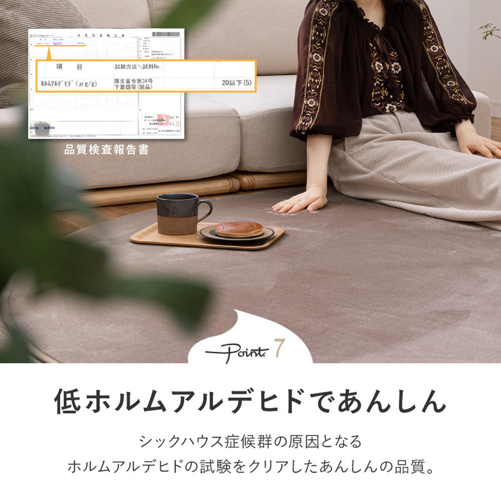 メレンゲのようななめらかタッチの洗える楕円形ラグ