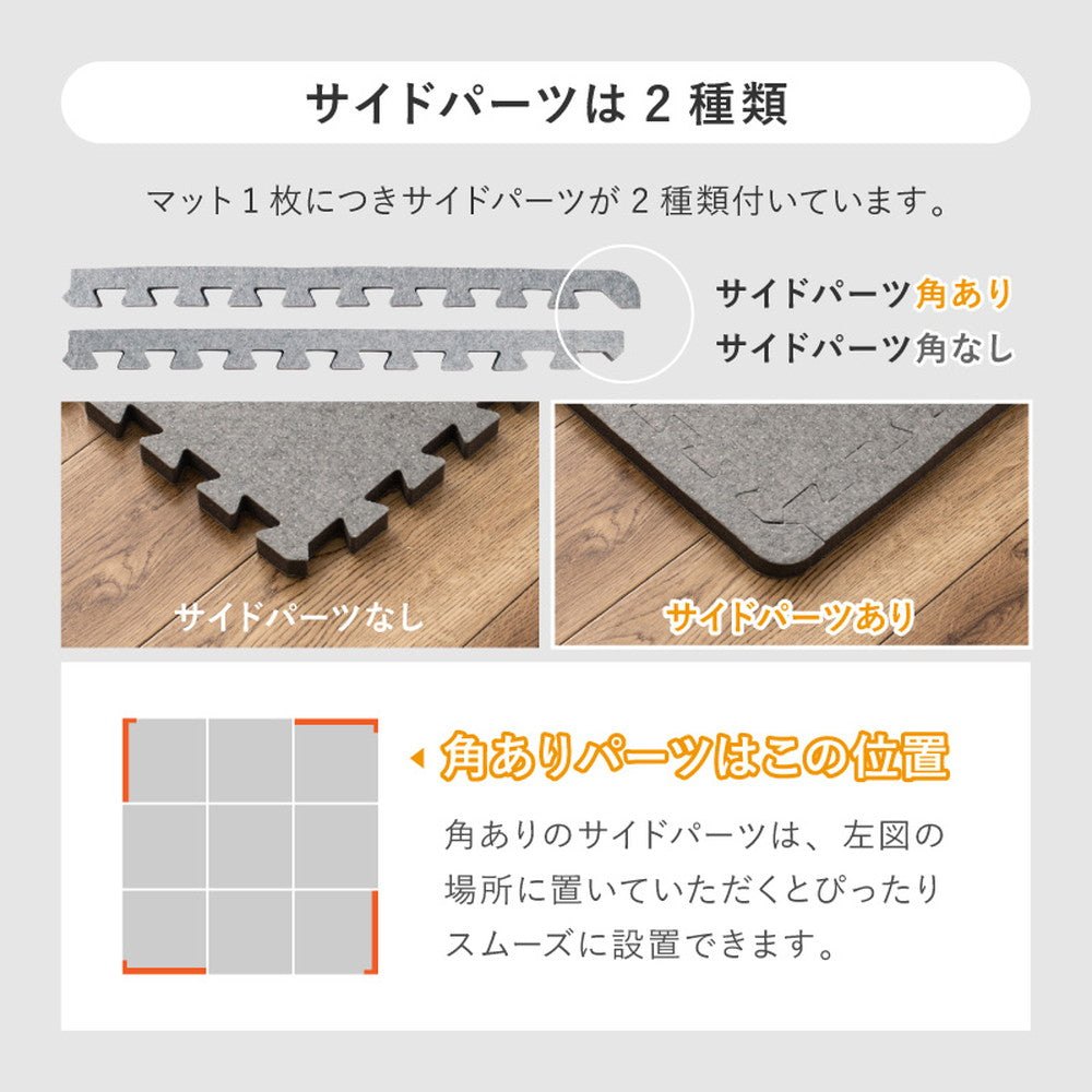 滑りにくい防音へたりにくいボリューム床暖房 ホットカーペット ジョイントアンダーラグ