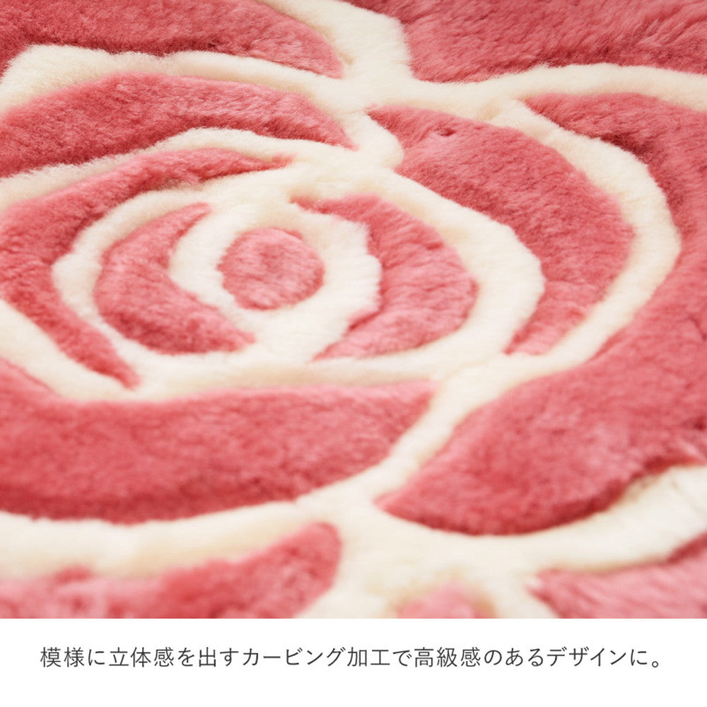 天然ムートンのおしゃれな天然ムートンローズシートクッション 約40×40cm