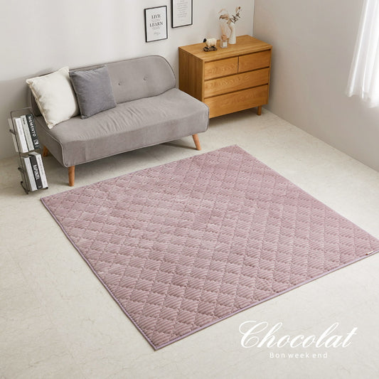 洗えるフランネルキルトラグ ショコ