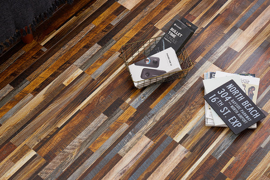 貼ってはがせる ウッド調フロアタイル 12枚組 1畳分