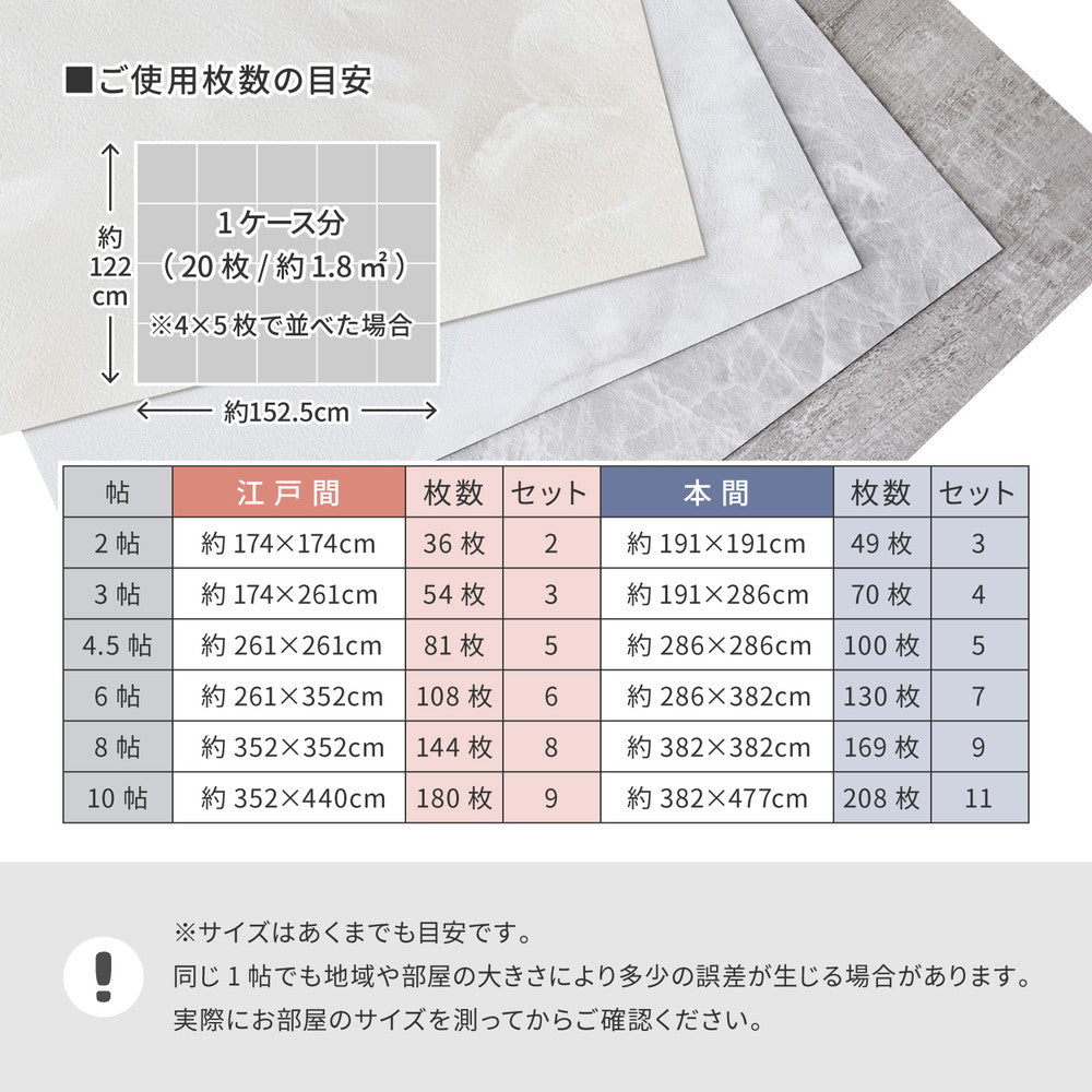 置くだけの簡単リフォーム 貼ってはがせる ストーン調フロアタイル 120枚組 6畳分