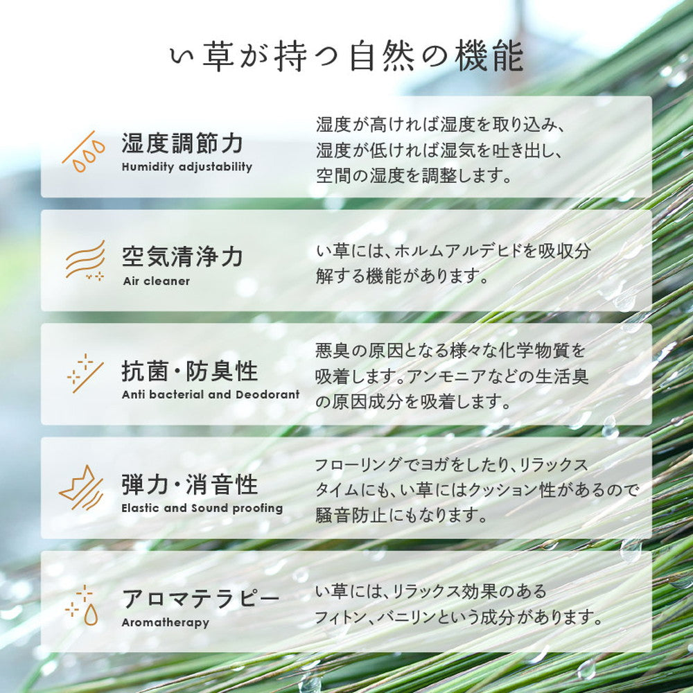 上質な国産い草のみを使用した抗カビ・消臭い草ラグ