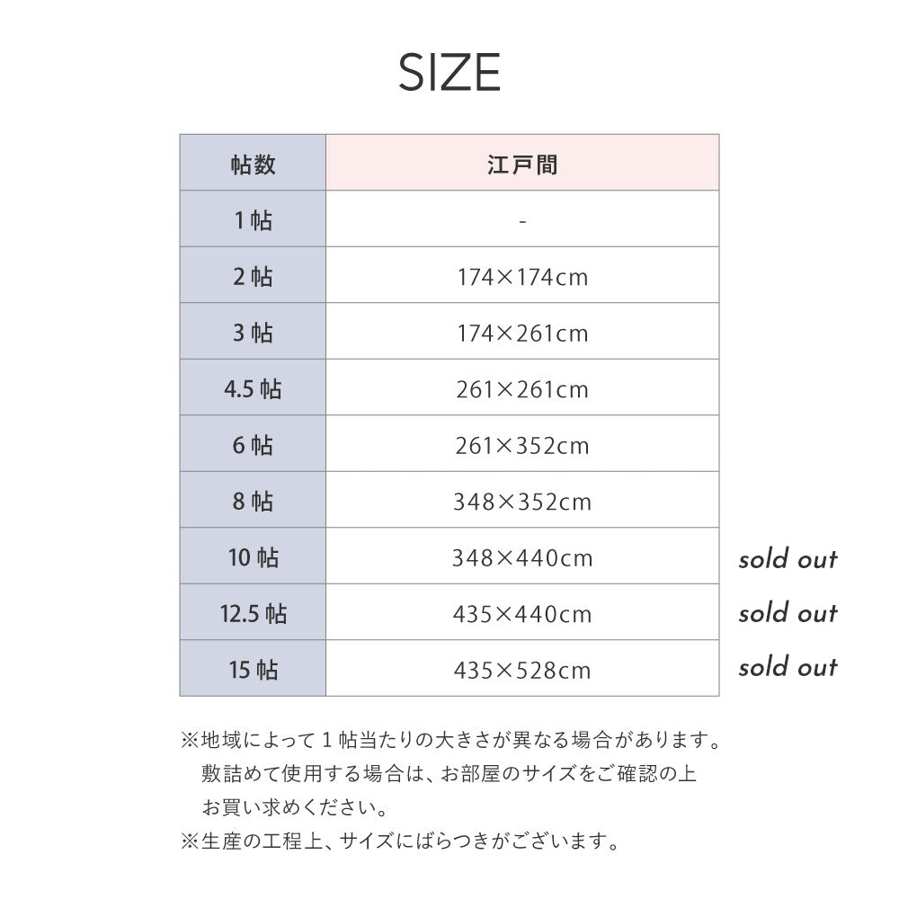 汚れても手軽に水洗い出来るPP素材のキズがつきにくい裏張り付きい草風カーペット 江戸間サイズ