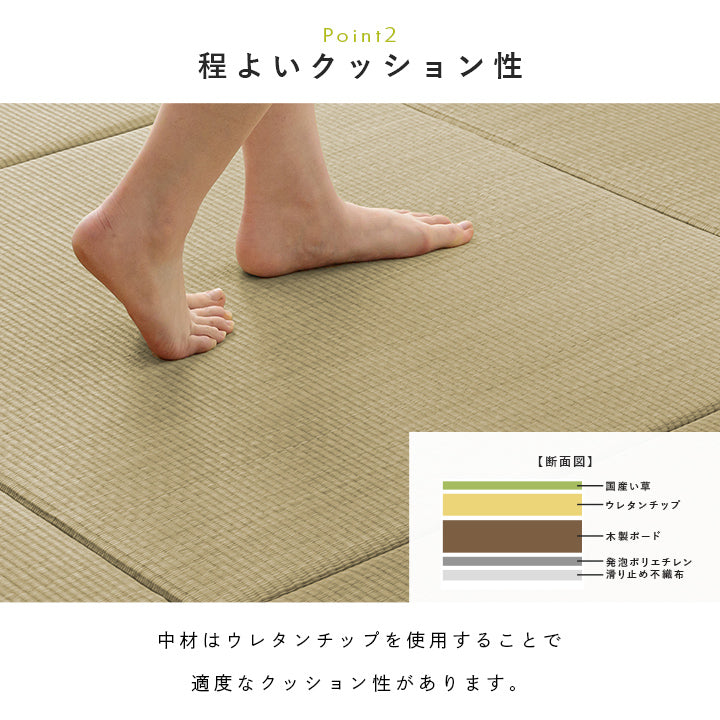 よりい草本来の香りを楽しめる無染土い草を使用した置き畳ハイハイ畳『AZ』 70×70cm 82×82cm