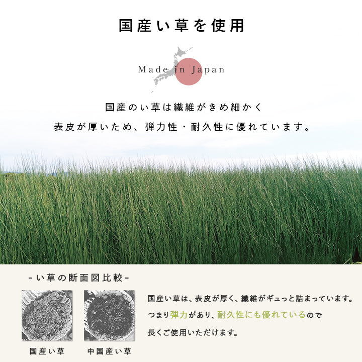 よりい草本来の香りを楽しめる無染土い草を使用した置き畳ハイハイ畳『AZ』 70×70cm 82×82cm