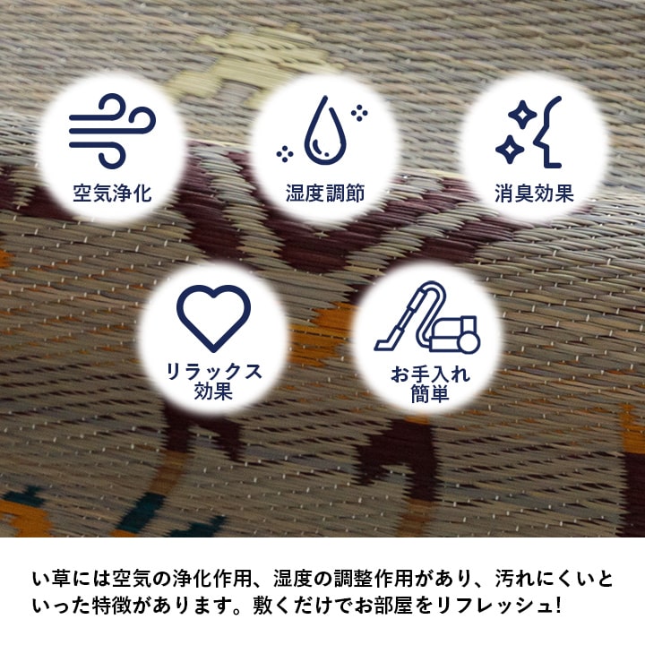 夏涼しい!ヴィンテージやエスニックなインテリアにも合う、キリムデザインのい草ラグ カーペット「NSライク」 120×180cm 180×180cm 180×240cm