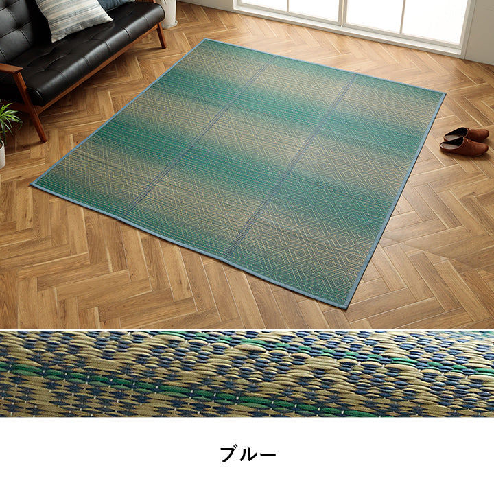夏涼しい!さわやかなカラーリングとグラデーションが涼しげない草ラグ カーペット「NSナセル」 120×180cm 180×180cm 180×240cm