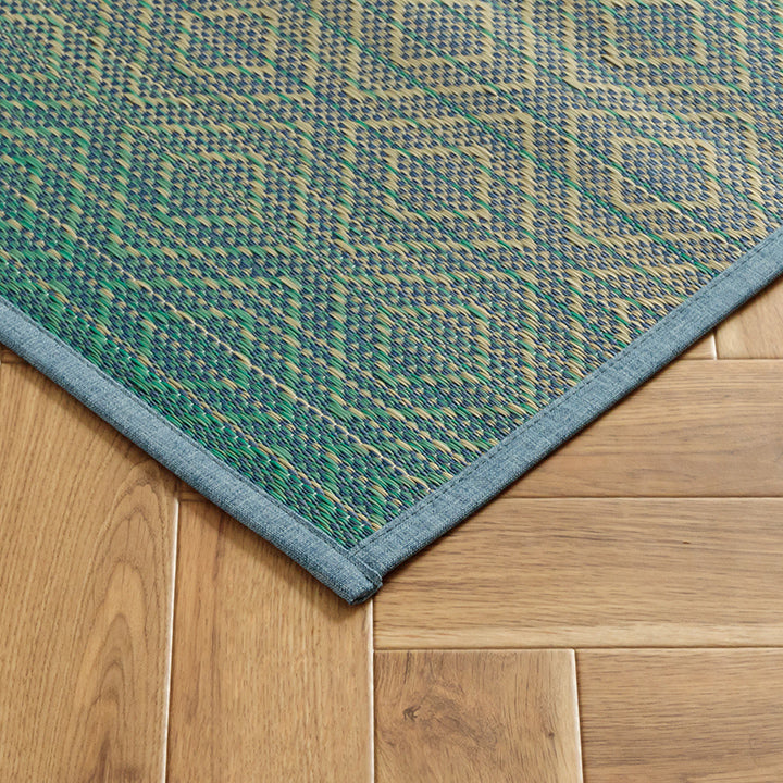 夏涼しい!さわやかなカラーリングとグラデーションが涼しげない草ラグ カーペット「NSナセル」 120×180cm 180×180cm 180×240cm