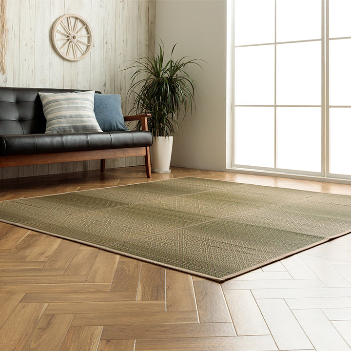 夏涼しい!さわやかなカラーリングとグラデーションが涼しげない草ラグ カーペット「NSナセル」 120×180cm 180×180cm 180×240cm