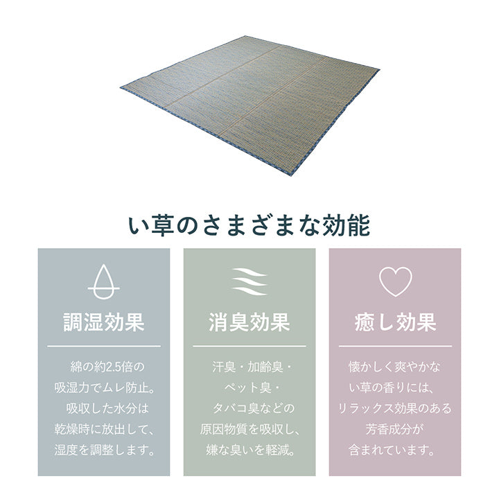 涼しげなカラーリングがお部屋を明るくしてくれるい草ラグ 120×180cm 180×180cm 180×240cm