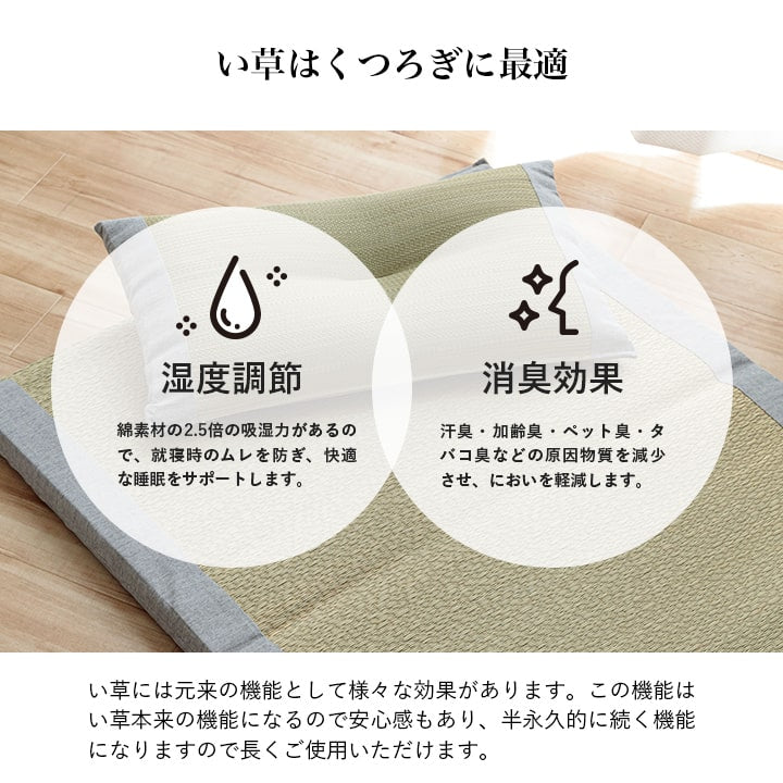大切な方へのプレゼントに最適なシンプルない草ごろ寝マット+平枕 日本製 すずか
