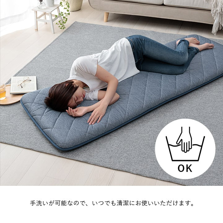 ひんやり接触冷感生地を使用した洗える三層長座布団 フロスト