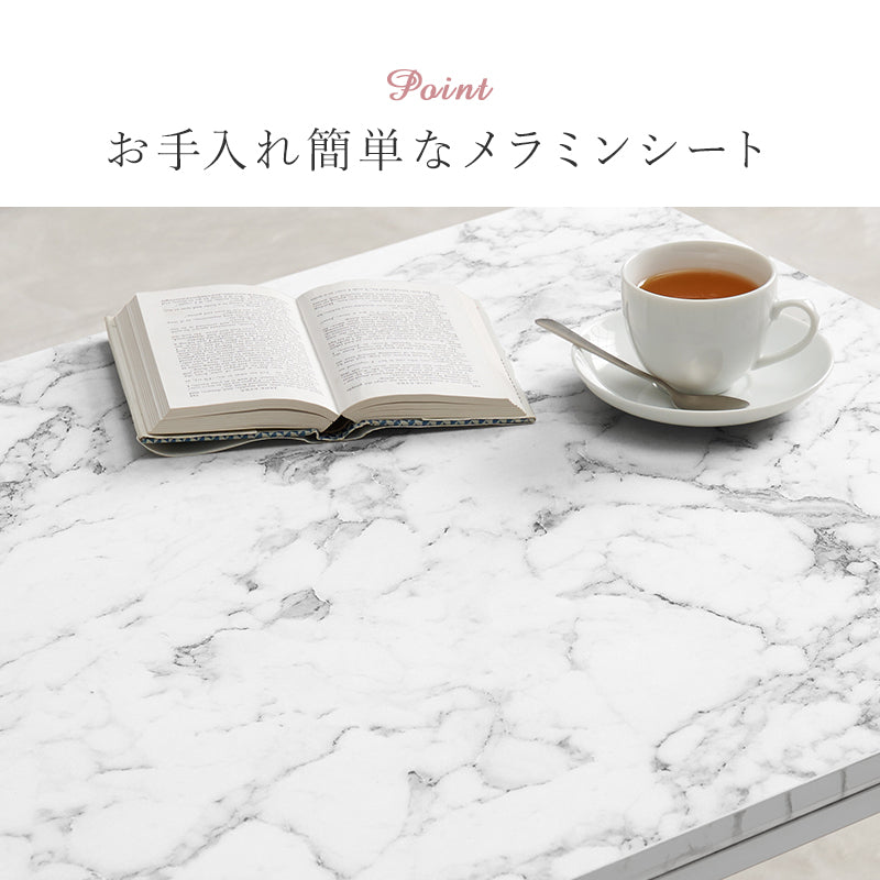 おしゃれで可愛い大理石柄のコンパクトこたつ。なめらかな肌触りのかさばらない掛け布団セット こたつ+うす掛け布団 2点セット 幅75cm