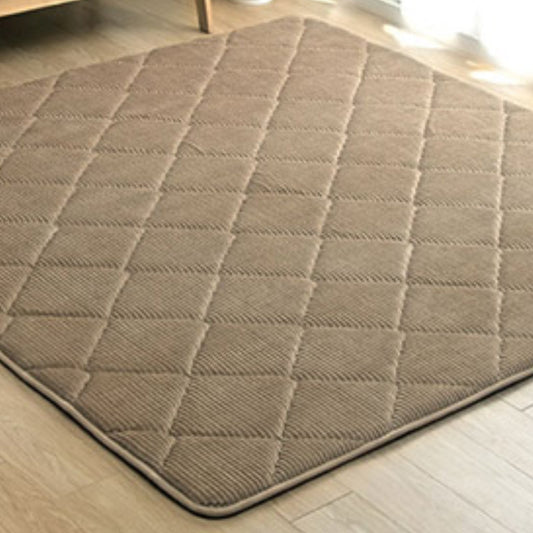 ヴィンテージカラーにコーデュロイ調の凹凸がおしゃれな極厚キルトラグ!快適さもおしゃれも追求したい欲張りカーペット グランド