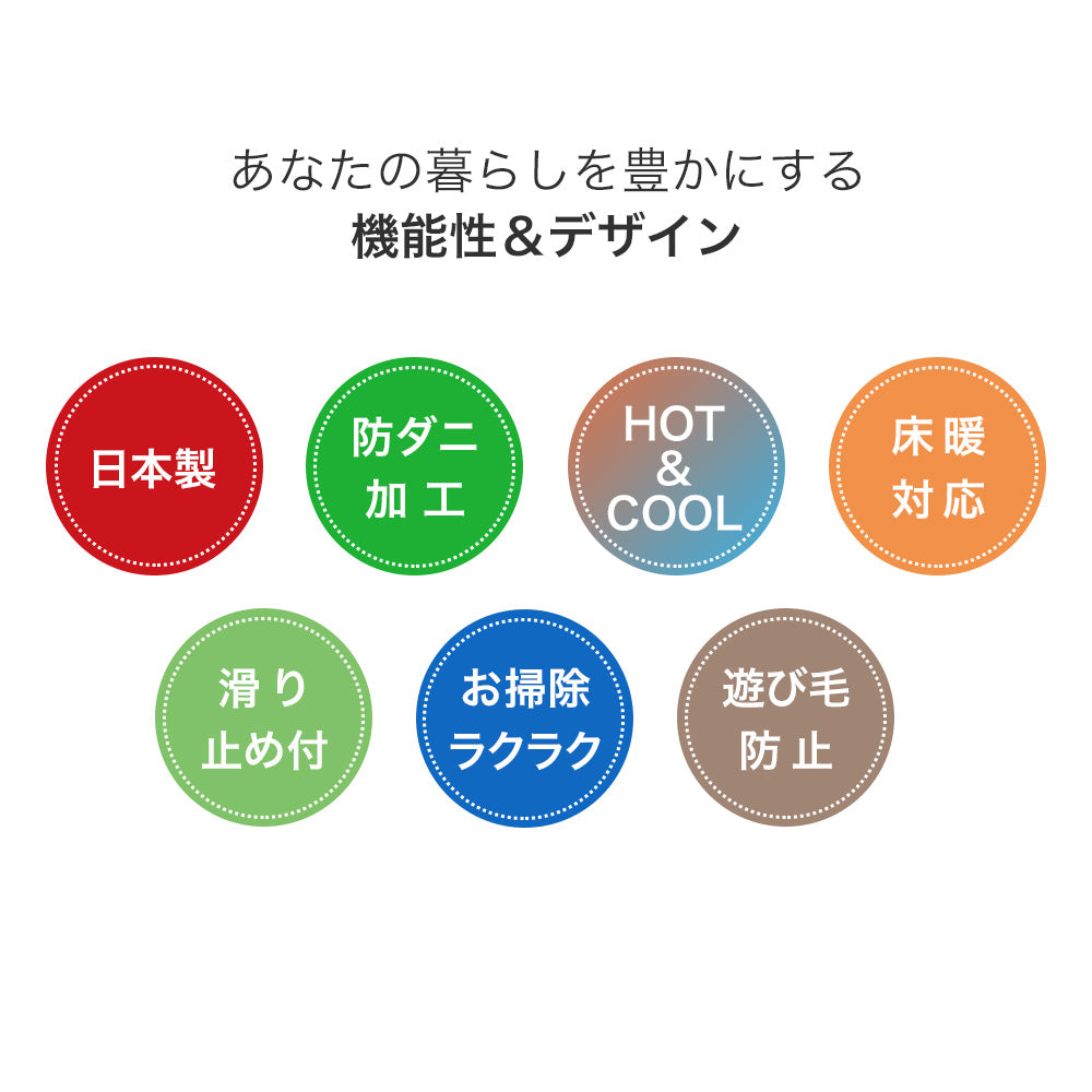 ラグ ラグマット 日本製 防ダニ 滑り止め付き 床暖房対応 ホットカーペット対応 オールシーズン 北欧 幾何学模様 国産ラグ 3サイズ