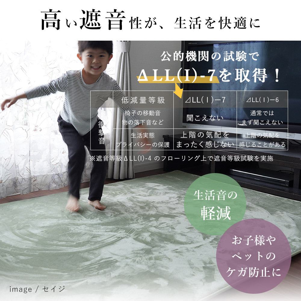 極上のもっちりボリュームで防音効果も!低反発×高反発フランネルラグラグ Isla - アイラ