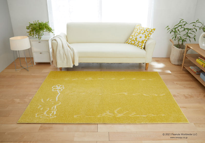 原っぱにたたずむウッドストックがデザインされたラグ Turf RUG - ターフラグ