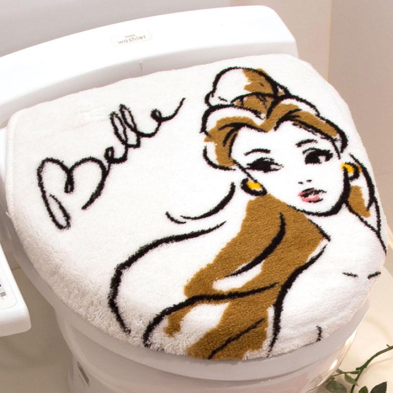【Disney ディズニー】 美女と野獣 ベル トイレタリー(トイレフタカバー+トイレマット) 2点セット