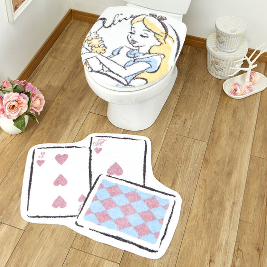 【Disney ディズニー】 ふしぎの国のアリス トイレタリー(トイレフタカバー+トイレマット) 2点セット