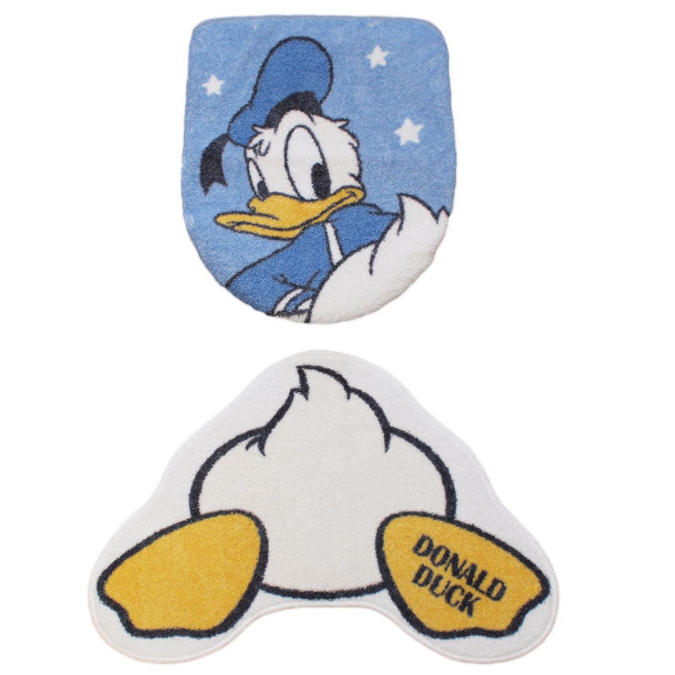 【Disney ディズニー】 ドナルドダック(トイレフタカバー+トイレマット) 2点セット