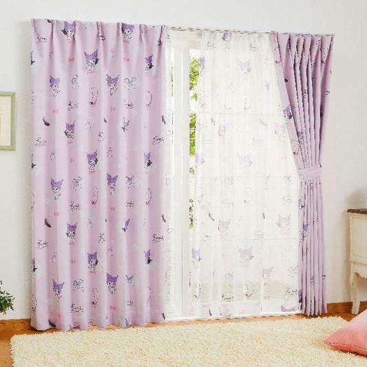 【Sanrio サンリオ】どくろがチャームポイントのクロミちゃんの2級遮光カーテン 2枚組