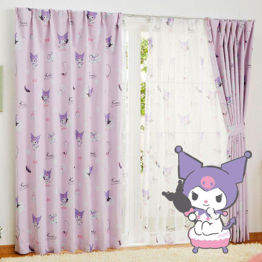 【Sanrio サンリオ】どくろがチャームポイントのクロミちゃんの2級遮光カーテン 2枚組