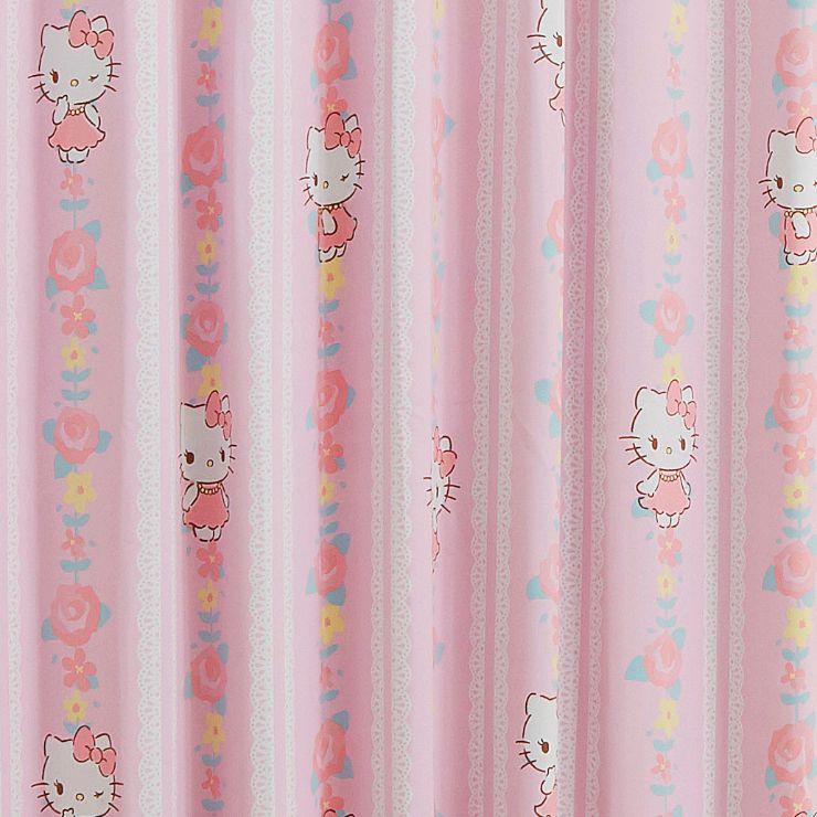 【Sanrio サンリオ】お花とキティちゃんがお部屋をスウィートに彩る2級遮光カーテン 2枚組