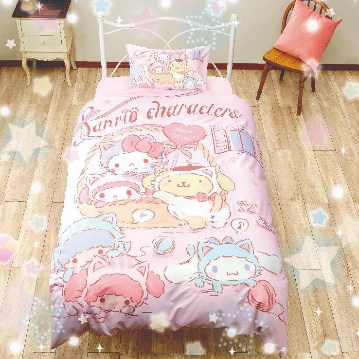 【Sanrio サンリオ】サンリオキャラ ふとんカバーセット(布団カバー・シーツ・ピローケース)カバーリング3点セット