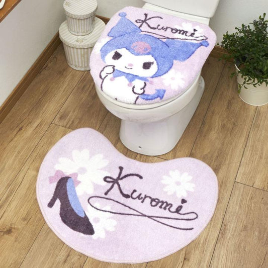 マイメロディ クロミのフタカバーとマットのセット!トイレをファンシーな空間へ<マイメロディ クロミ トイレフタカバー・トイレマット2点SET>