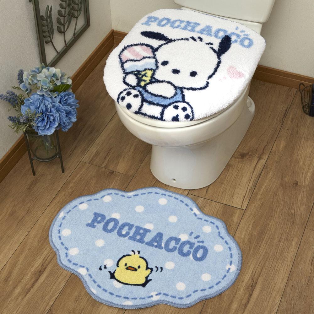【Sanrio サンリオ】ポチャッコのフタカバーとマットのセット!トイレをファンシーな空間へ ポチャッコ トイレフタカバー・トイレマット2点SET