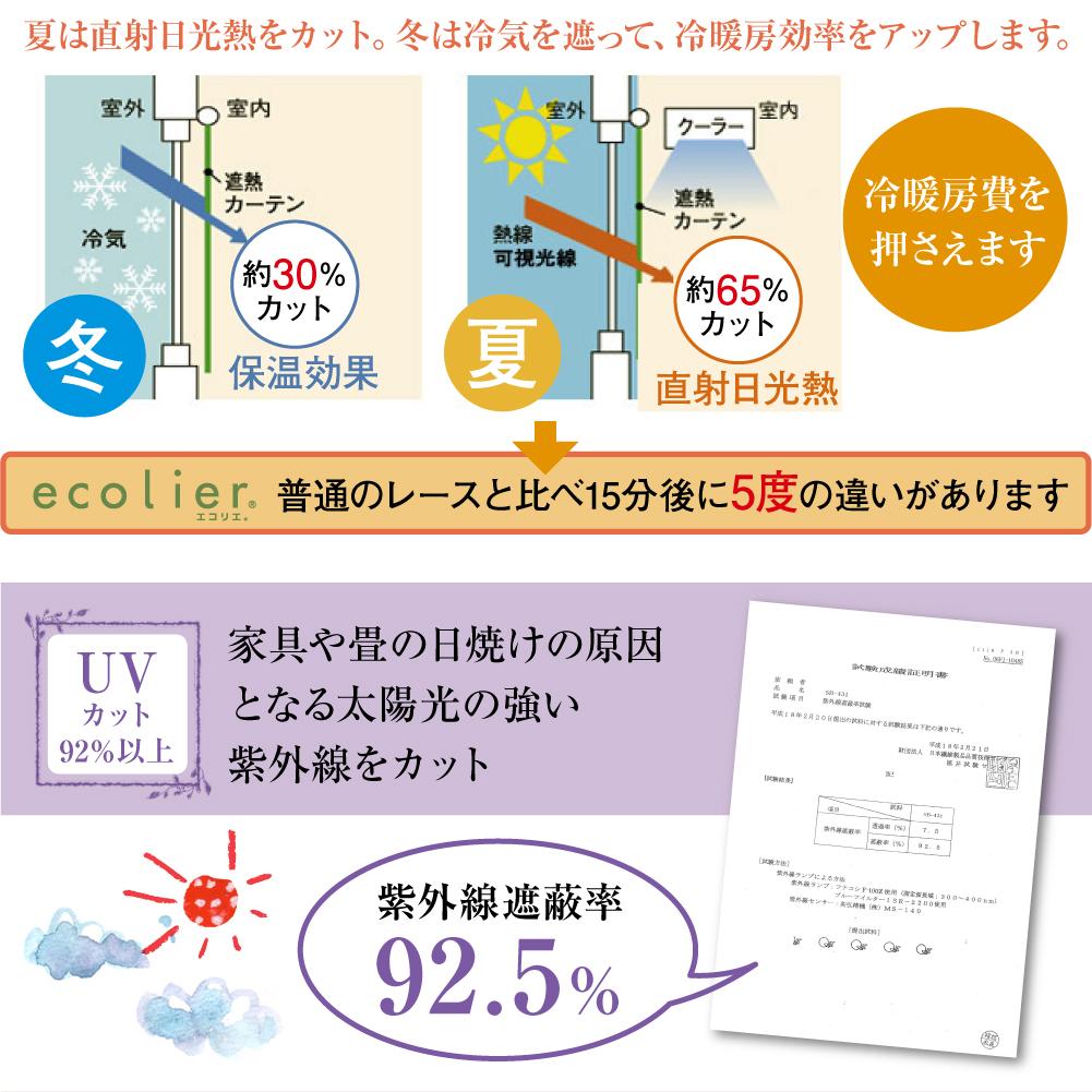 帝人エコリエ使用!UVカット・遮熱・防炎・ミラーレース エコリエ プレミアムプライバシー(1枚入り)