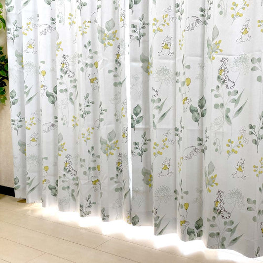 【Disney ディズニー】くまのプーさんの2級遮光カーテン 2枚組