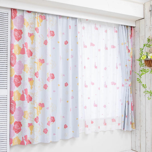 2枚組形状記憶ベル横絵羽2級遮光カーテン ⒸDisney