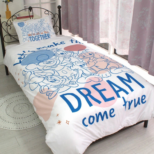 【Disney ディズニー】ミッキー&フレンズ 洗える絵羽ふとんカバー3点セット(布団カバー・シーツ・ピローケース)カバーリング3点セット ⒸDisney