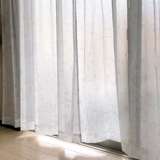 【Sanrio サンリオ】シナモロールのシナモンがデザインされたシナモンレースカーテン 2枚組