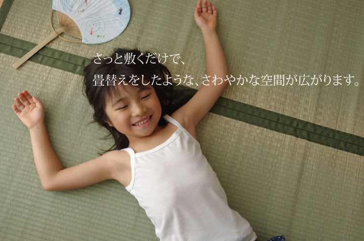 九州産い草使用のい草上敷きカーペット双目織 草津(くさつ) 対応サイズ:江戸間・本間