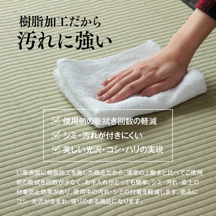 九州産い草使用の汚れに強くお手入れカンタン 双目織 い草上敷きカーペット 対応サイズ:江戸間・本間・ 団地間・三六間・六一間