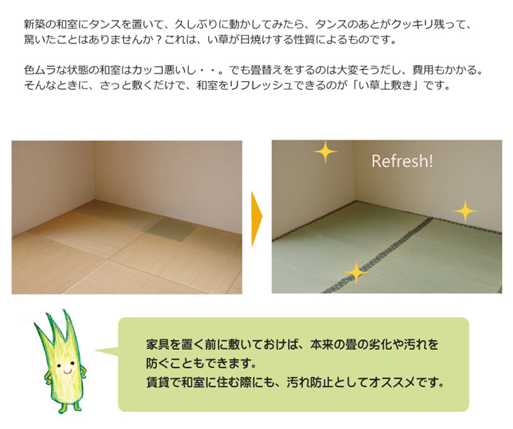 九州産い草使用のい草上敷きカーペット双目織 松(まつ) 対応サイズ:江戸間・本間・三六間・団地間・六一間