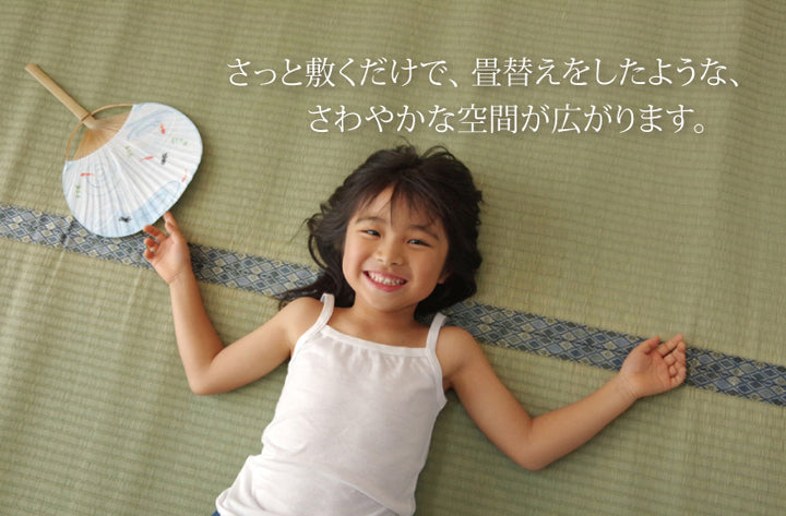九州産い草使用のい草上敷きカーペット糸引織 柿田川(かきたがわ) 対応サイズ:江戸間・本間・三六間
