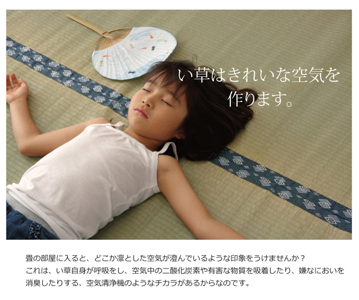 九州産い草使用のい草上敷きカーペット双目織 ほほえみ 対応サイズ:江戸間・本間・三六間・六一間