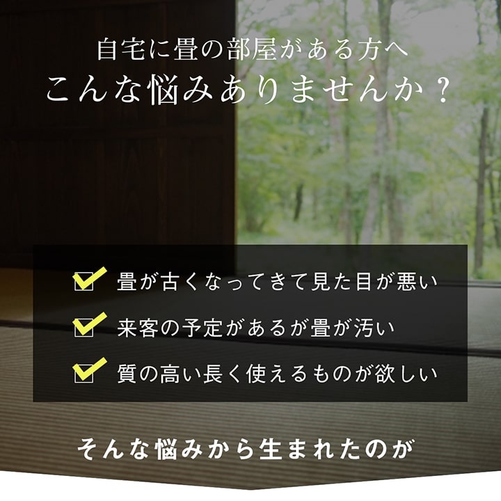 純国産い草使用のはっ水加工付き 双目織 い草上敷きカーペット 対応サイズ:江戸間・本間・ 三六間