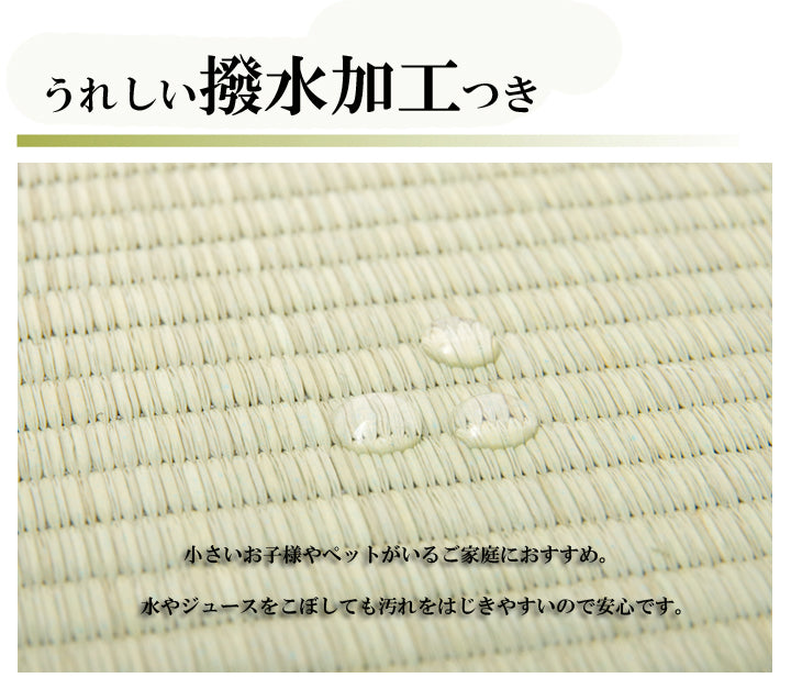 はっ水加工付きい草上敷きカーペット 湖水(こすい)